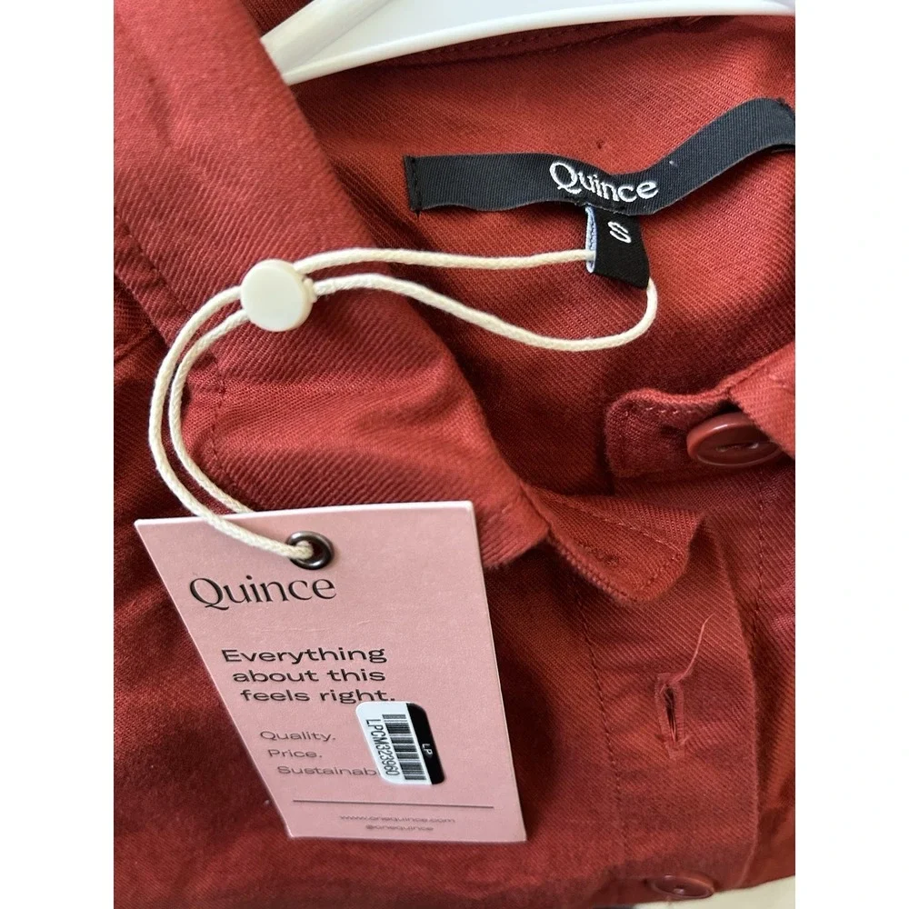 NWT Quince Women Linen/Organic Cotton Utility‎ Jumpsuit Overall Sustainable Sz S